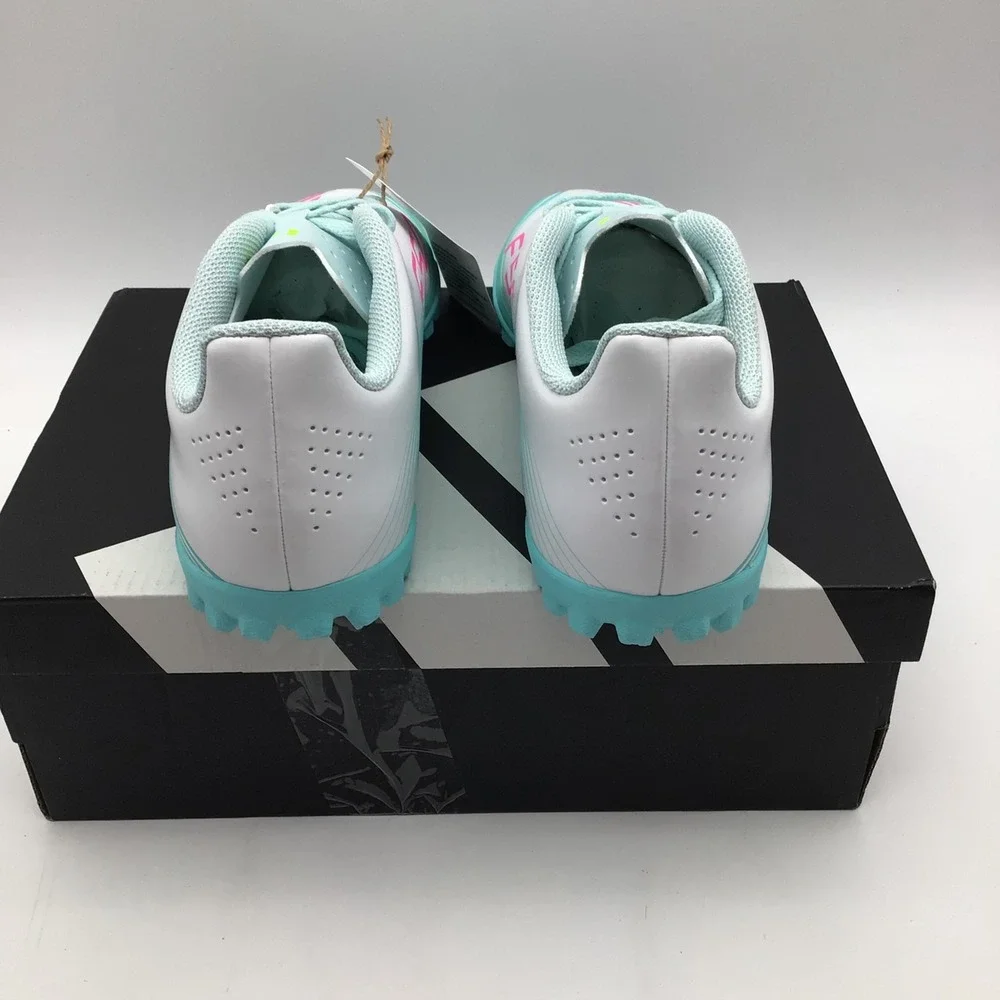 Adidas F50 Messi Club TF J Kids Soccer Shoes White Pink Aqua JQ0949 Size 5 Y NEW